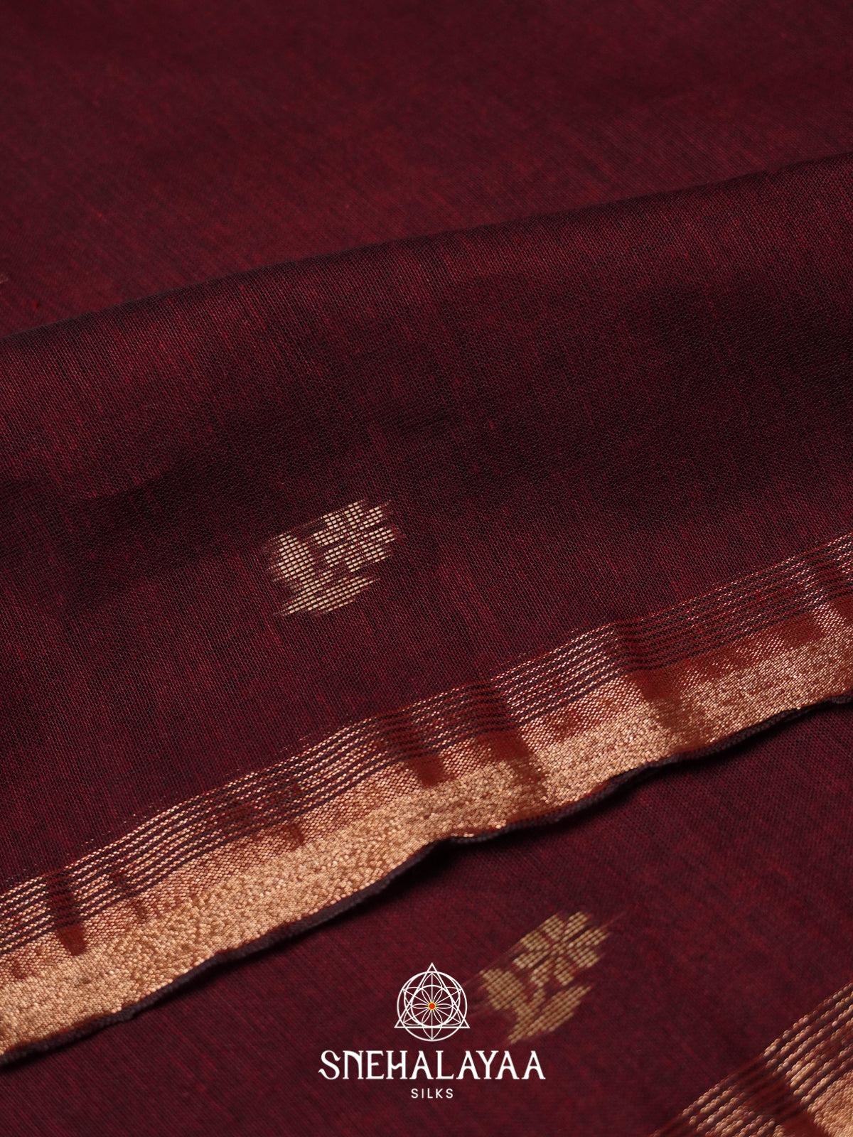 Wine Mul Cotton Saree