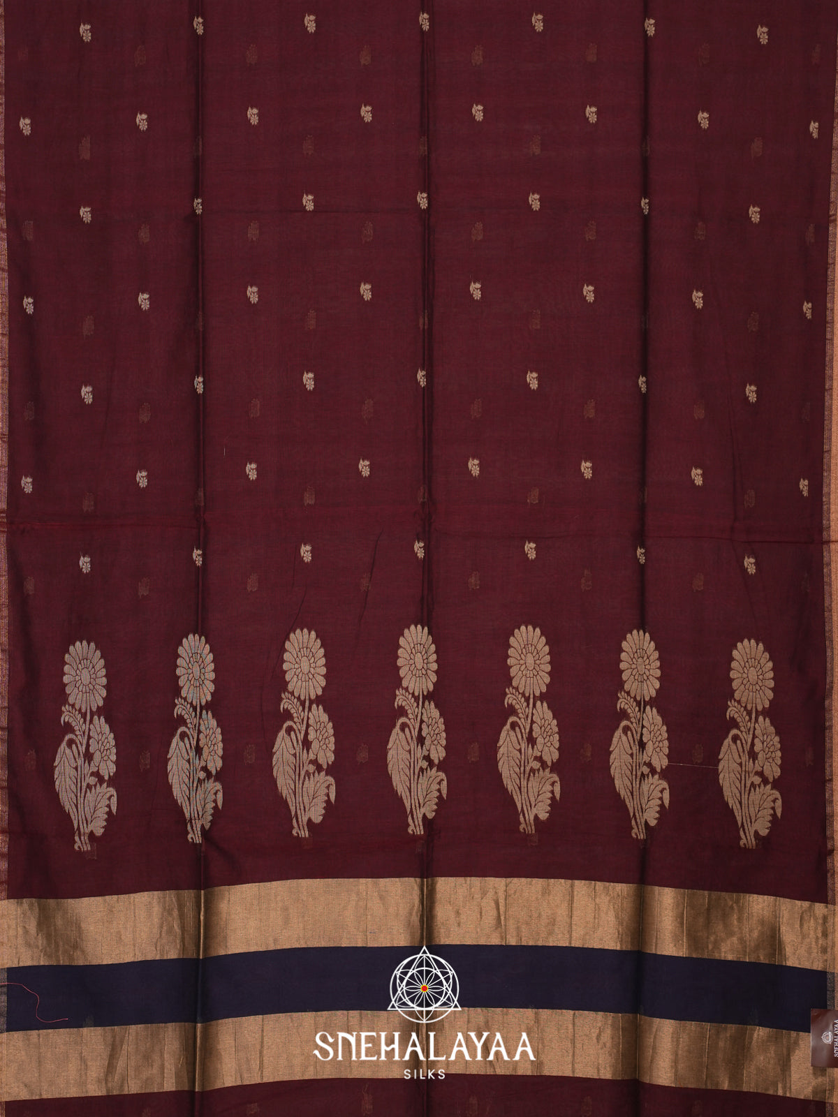 Wine Mul Cotton Saree