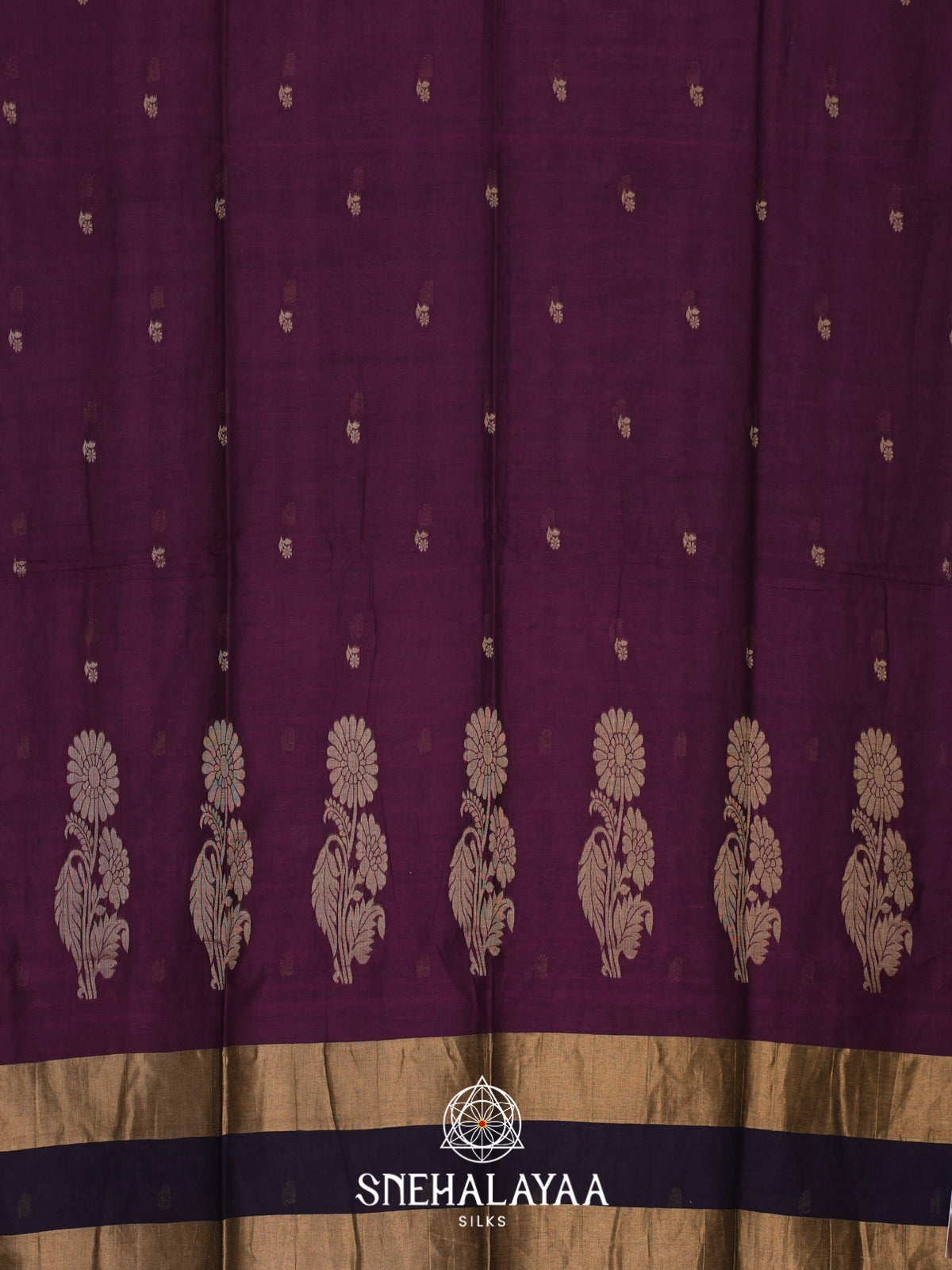 Purple Mul Cotton Saree