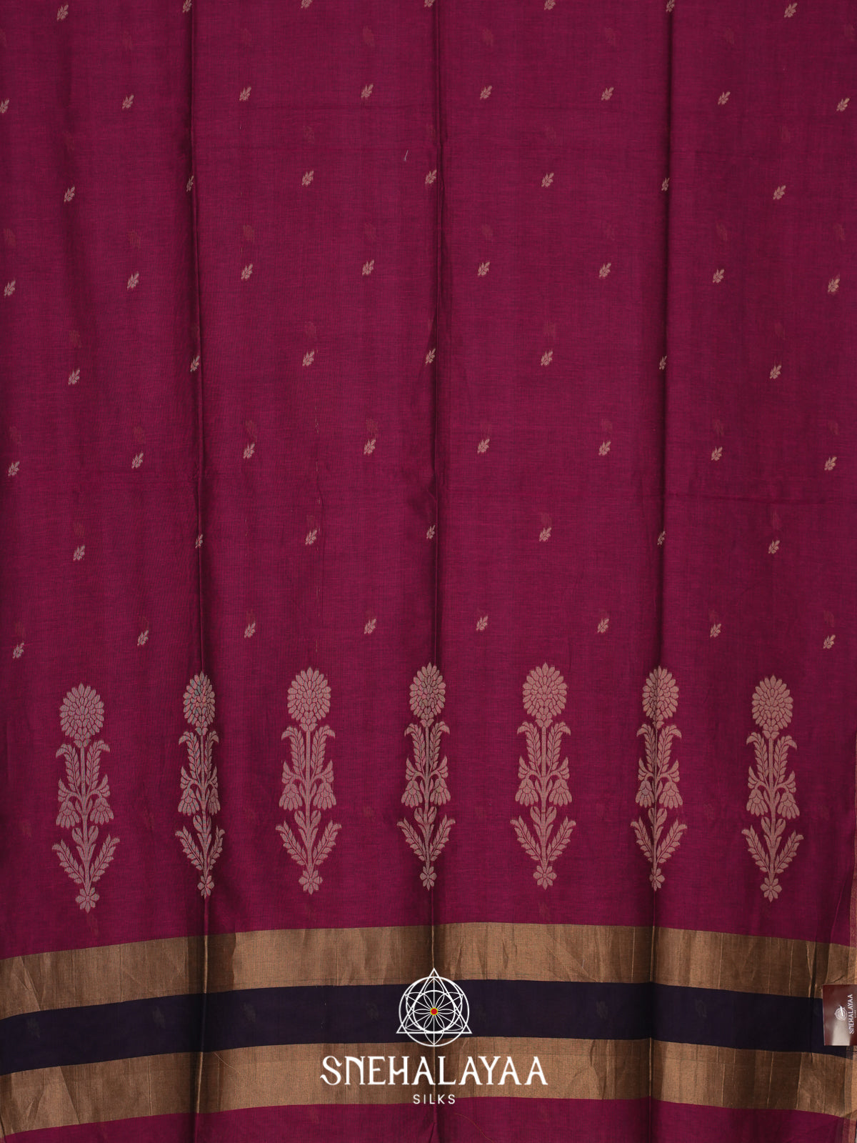 Magenta Mul Cotton Saree