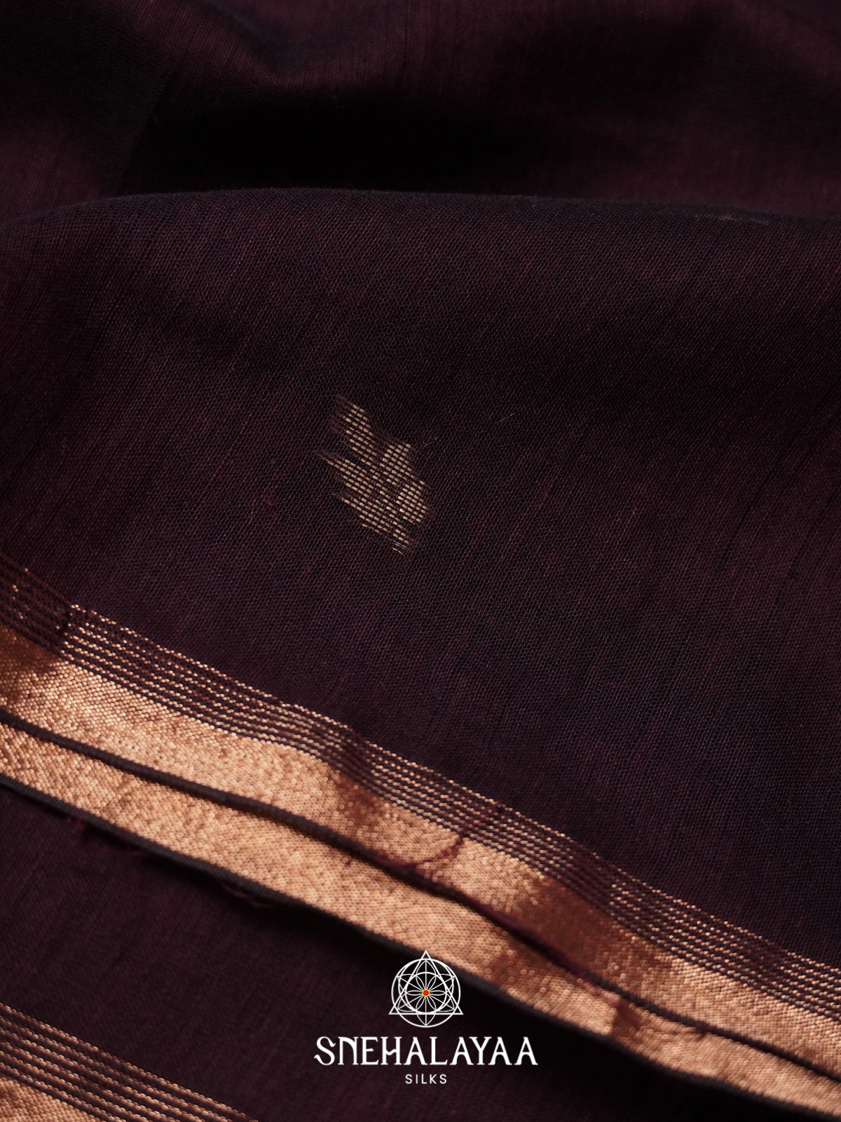 Aubergine Mul Cotton Saree