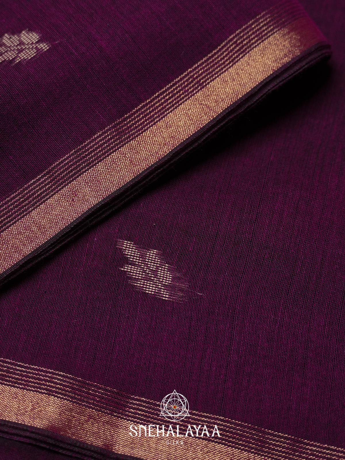 Purple Mul Cotton Saree