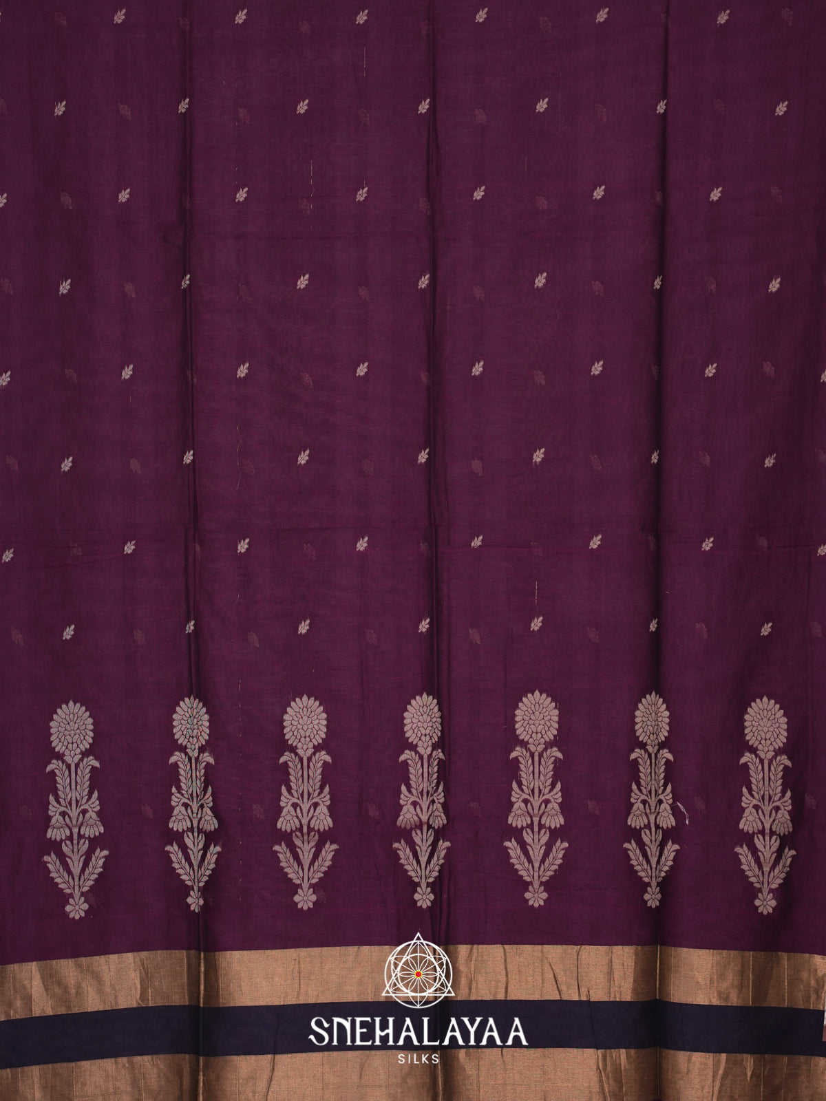 Purple Mul Cotton Saree
