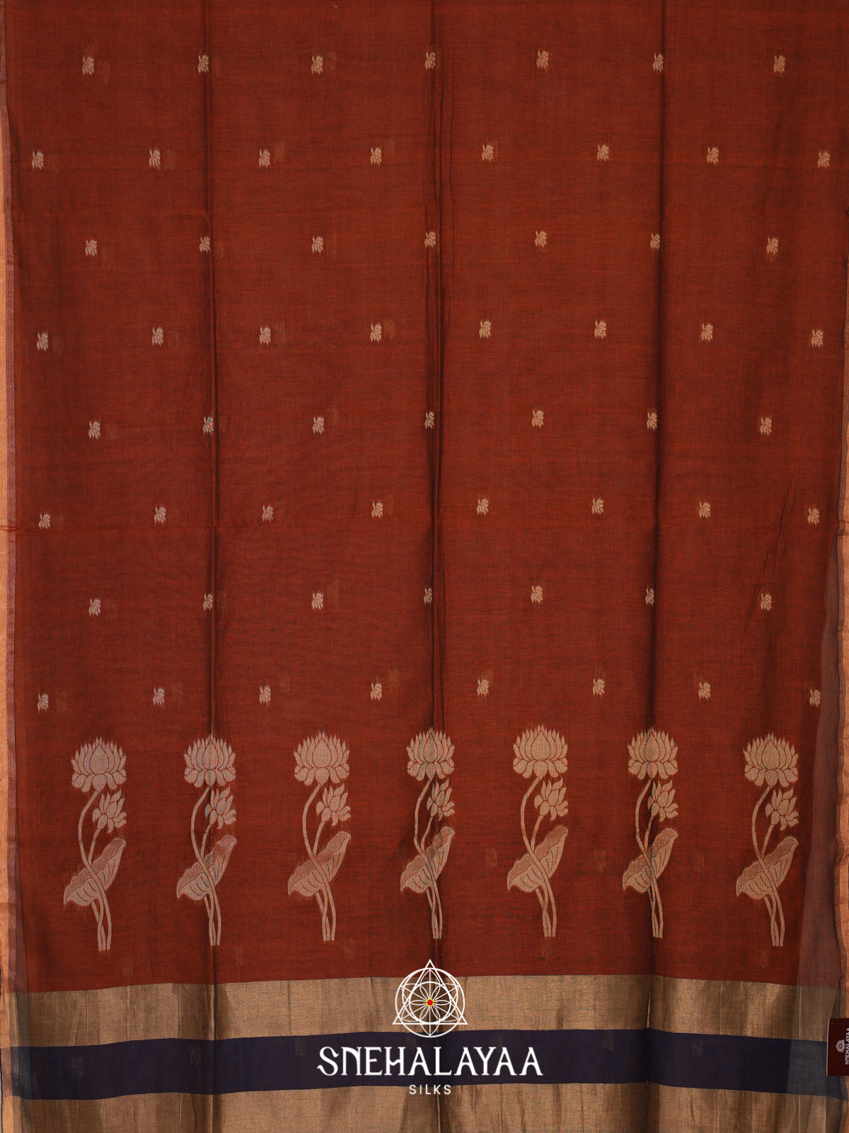 Brown Mul Cotton Saree