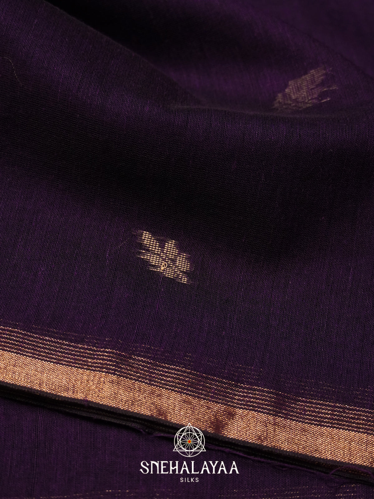 Purple Mul Cotton Saree