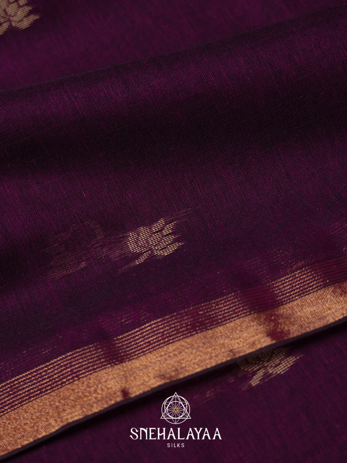 Purple Mul Cotton Saree