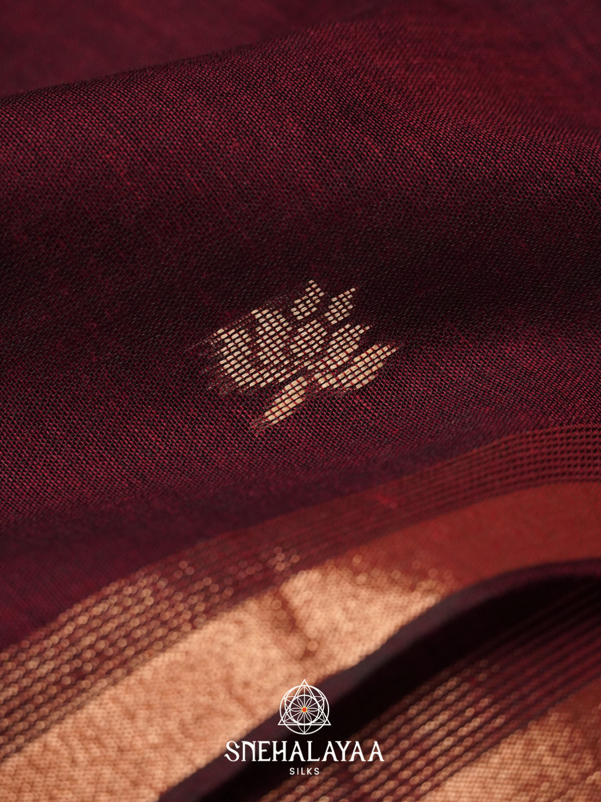 Maroon Mul Cotton Saree