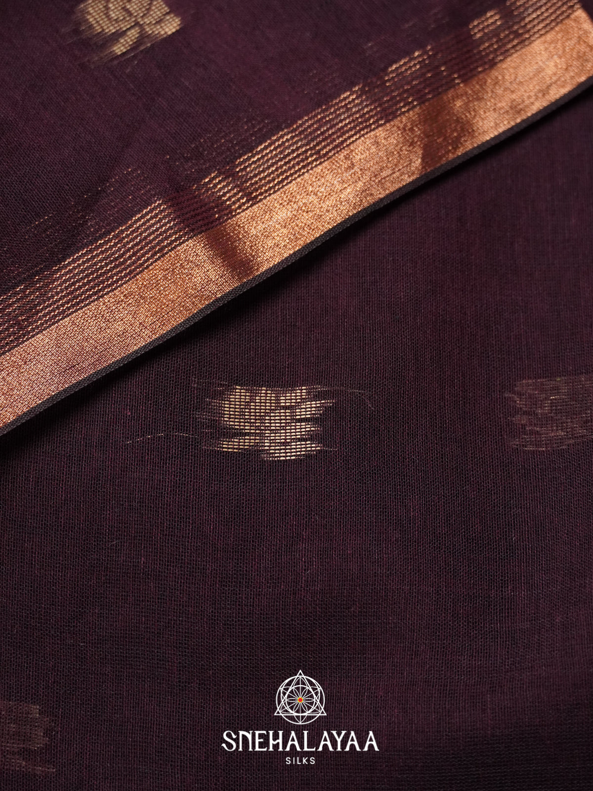 Wine Mul Cotton Saree