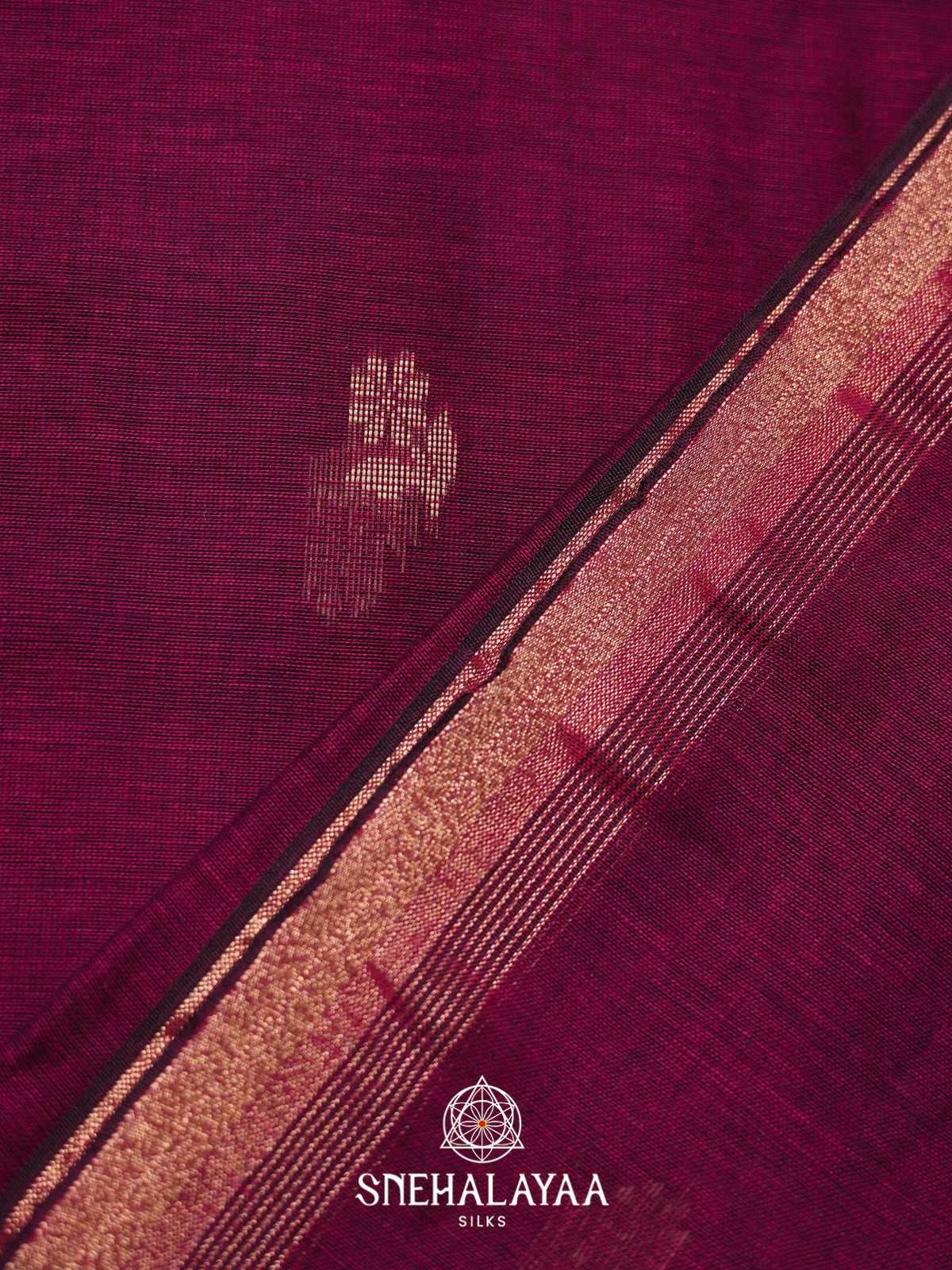 Magenta Mul Cotton Saree