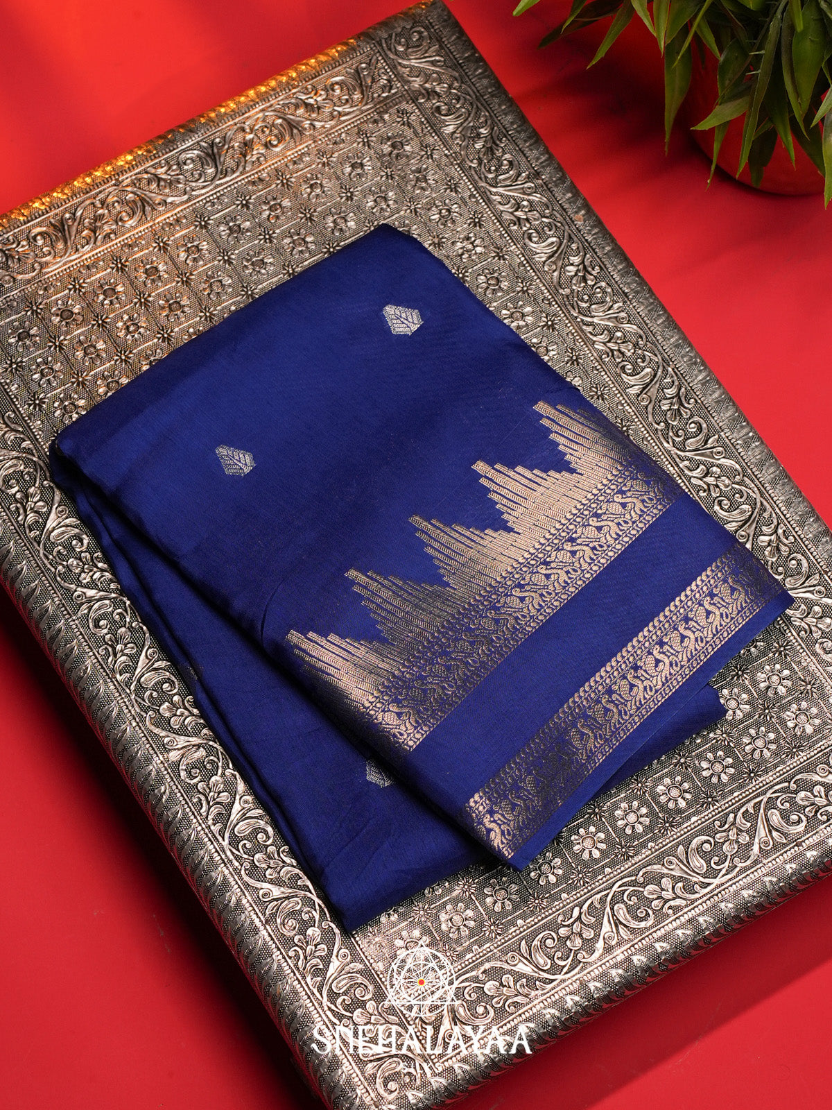 Royal Blue Banarasi Saree