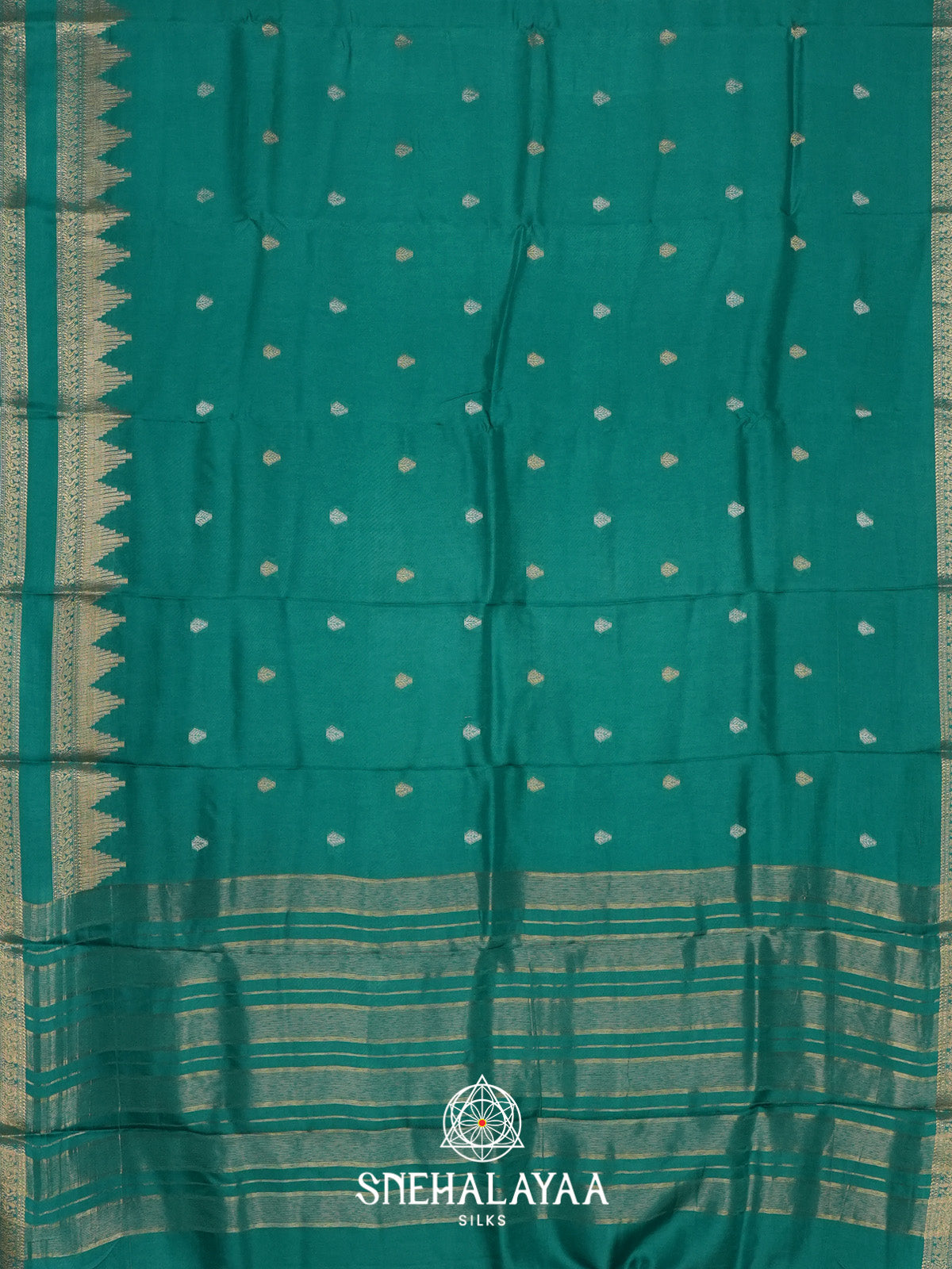 Teal Banarasi Saree