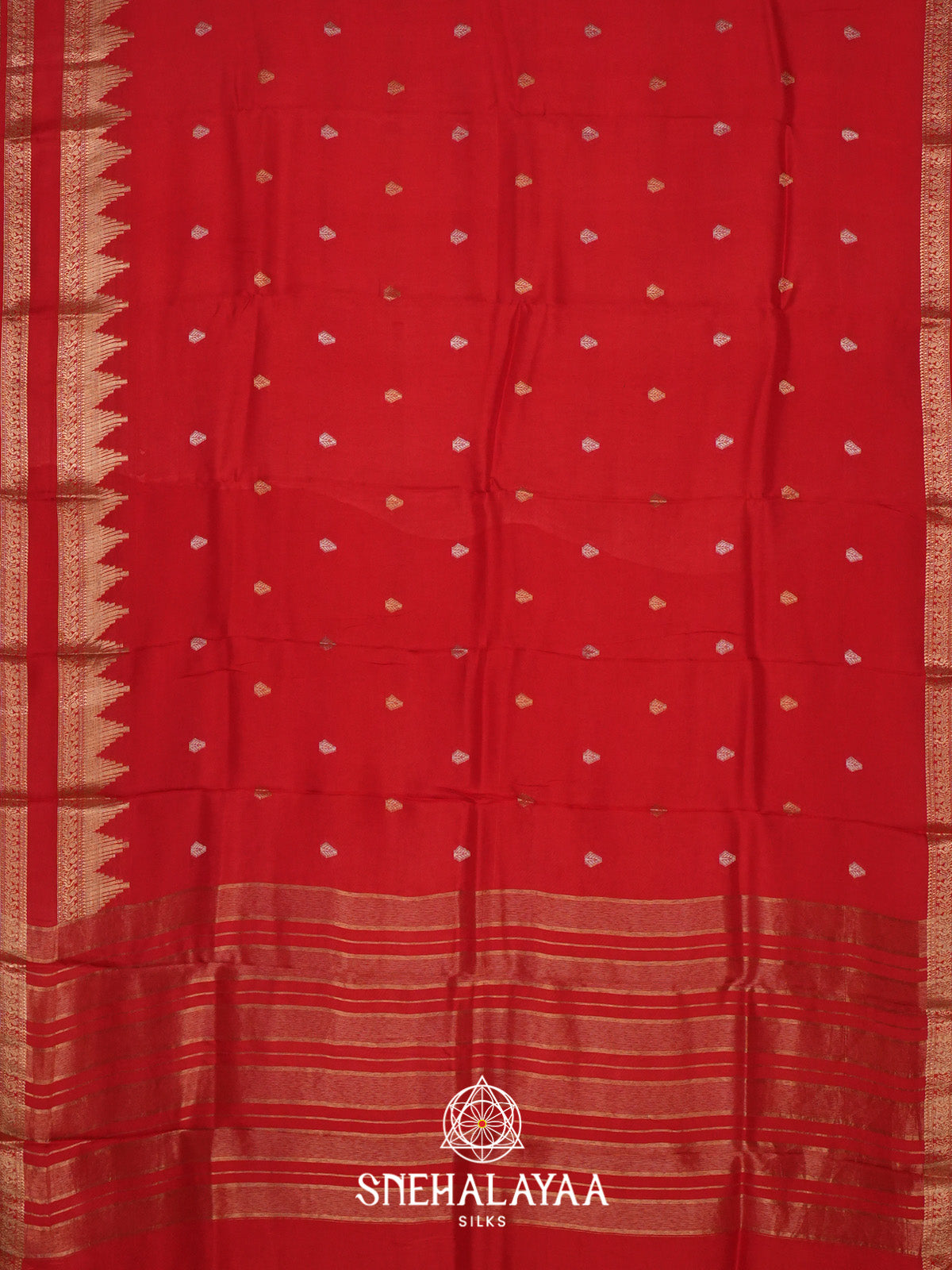 Tomato Red Banarasi Saree