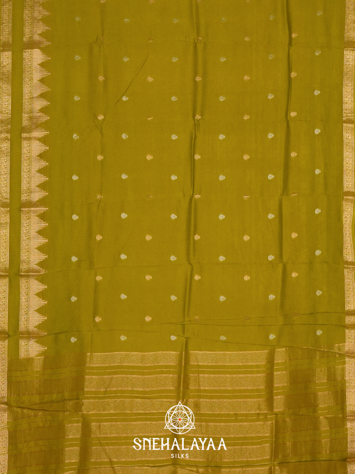 Olive Green Banarasi Saree