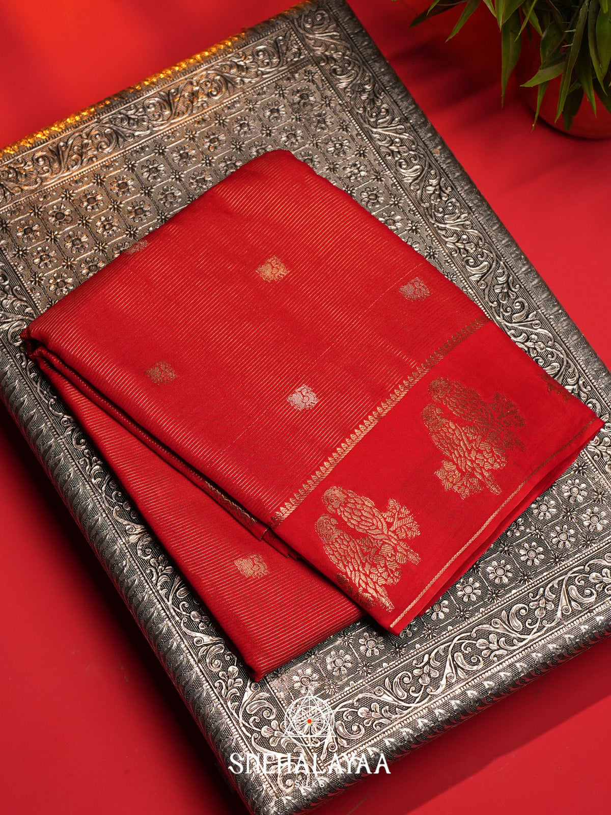Red Banarasi Saree