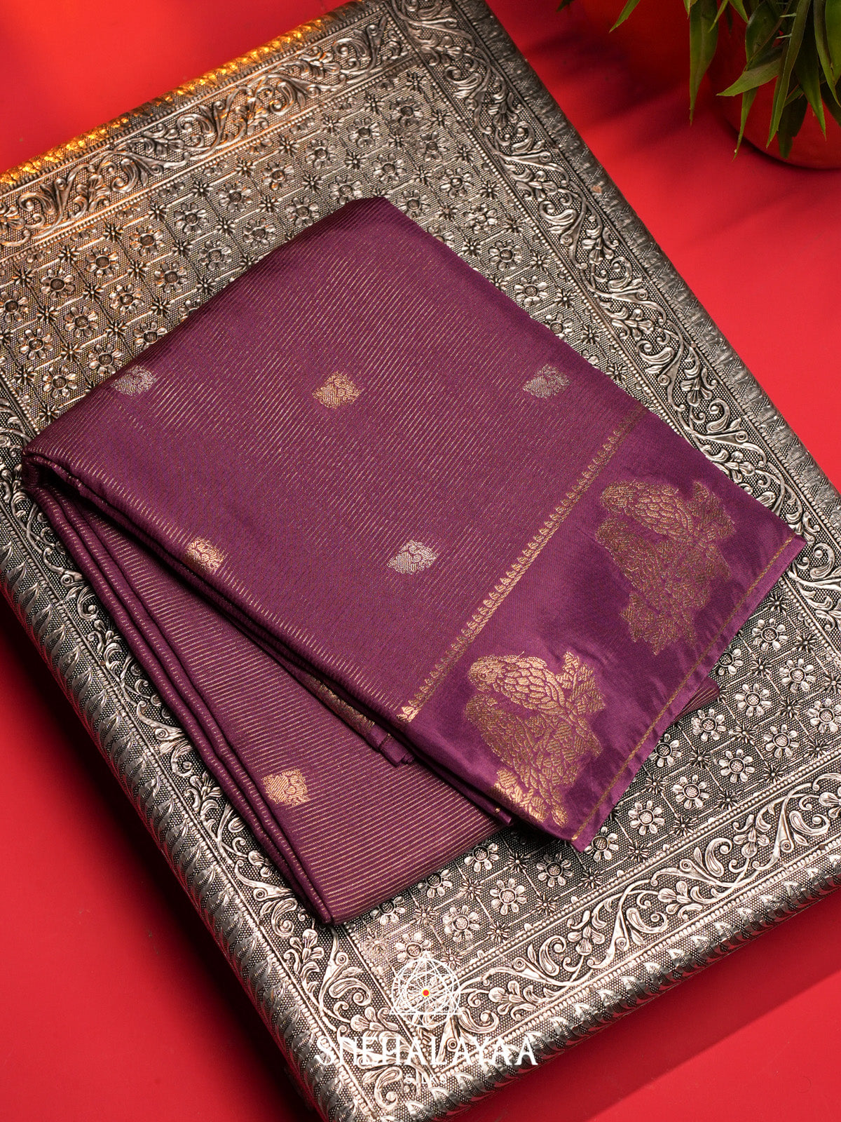 Purple Banarasi Saree