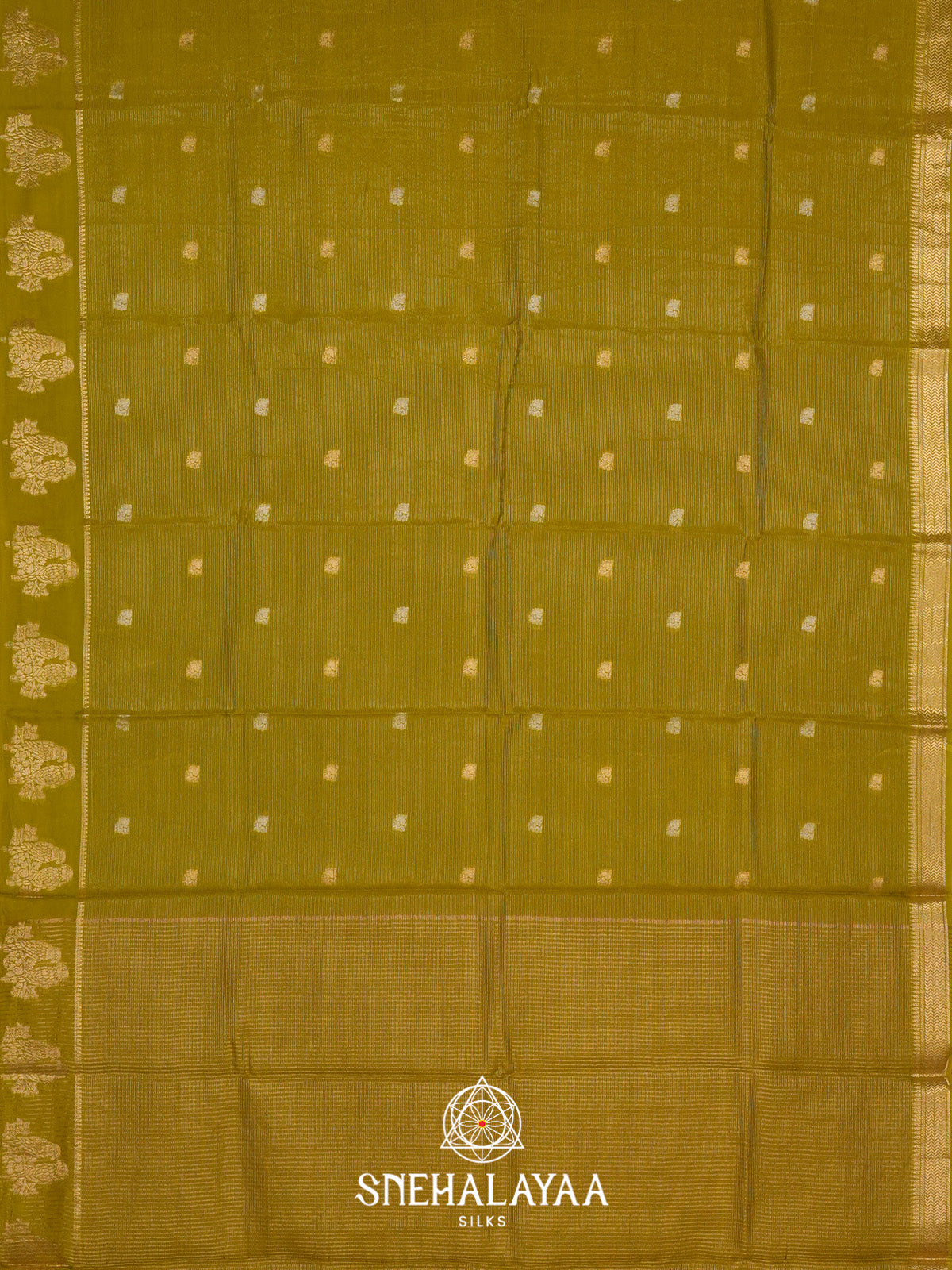 Olive Green Banarasi Saree