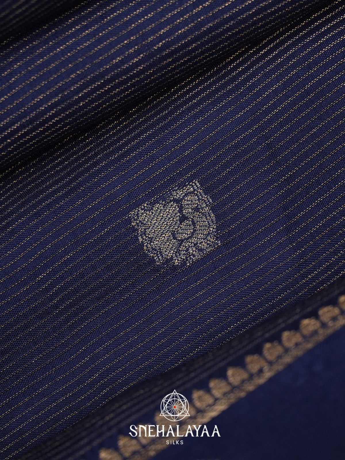 Navy Blue Banarasi Saree