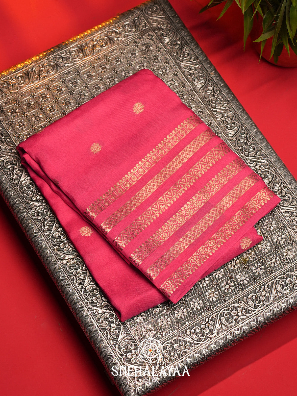 Pink Banarasi Saree