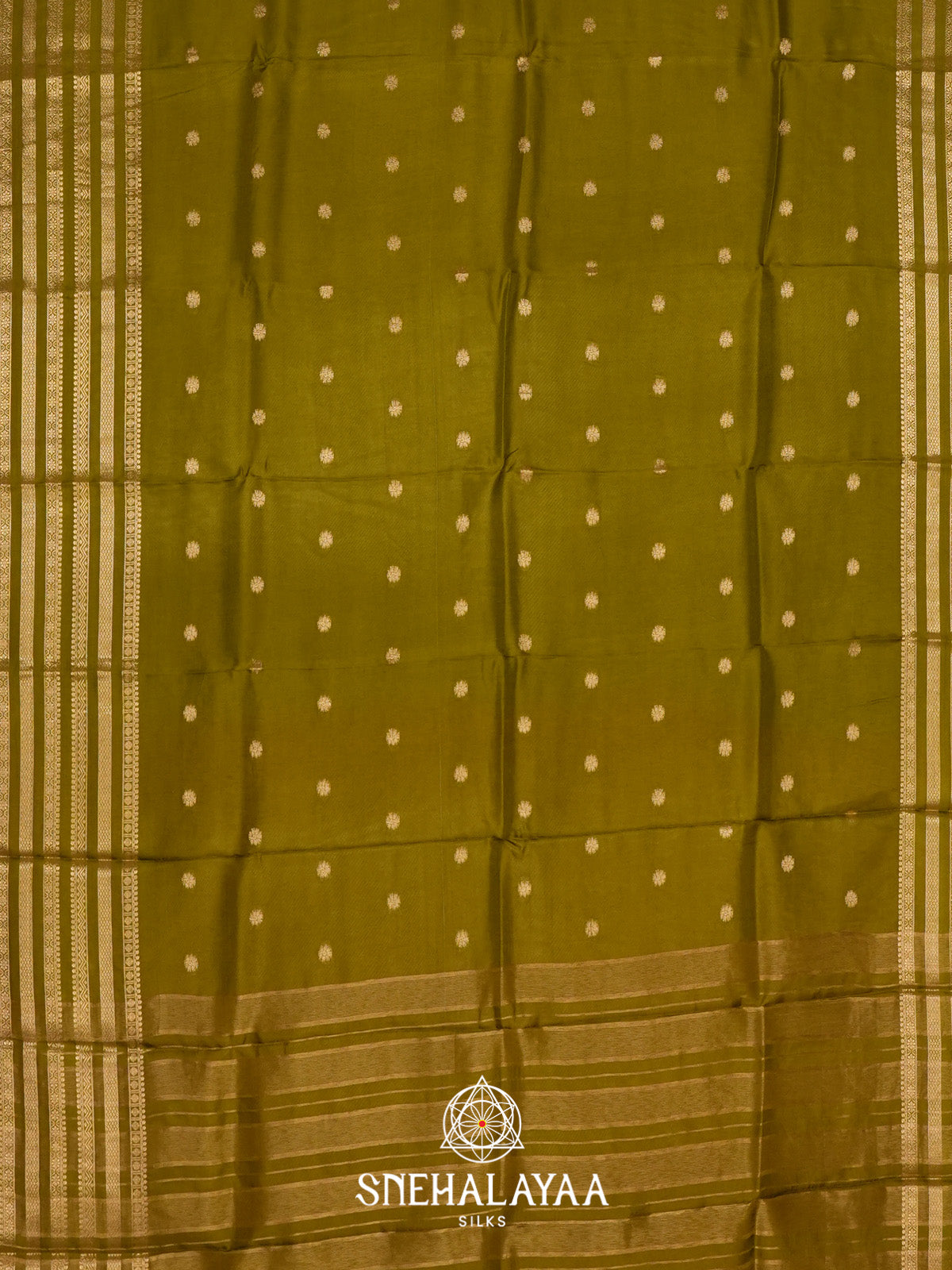 Olive Green Banarasi Saree