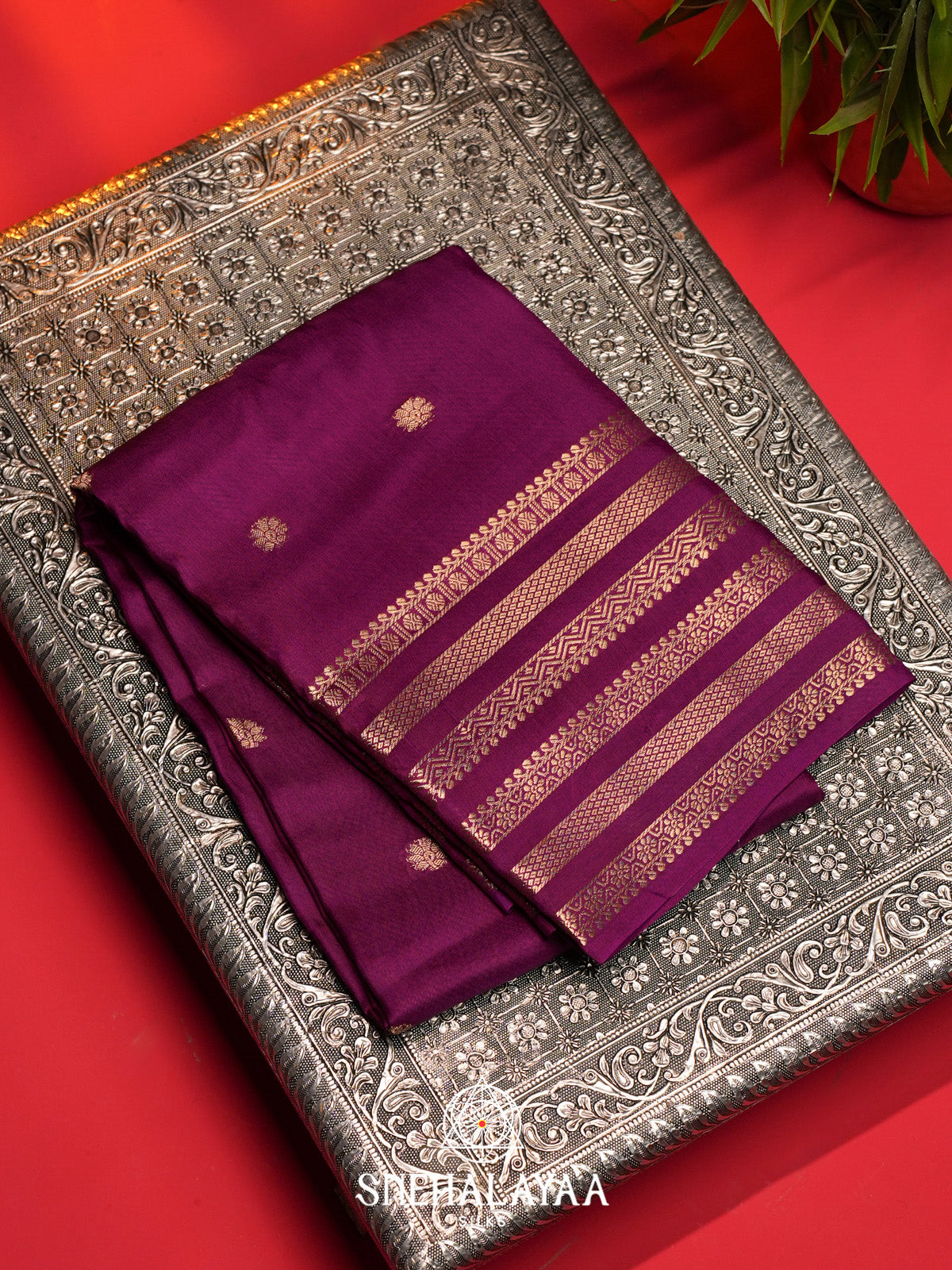 Purple Banarasi Saree