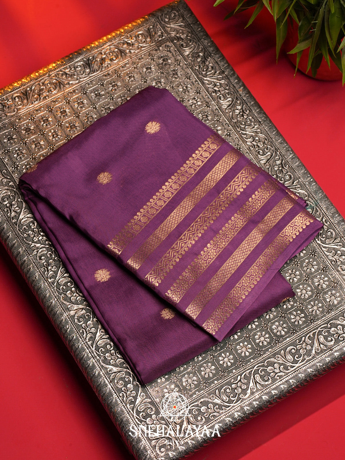 Purple Banarasi Saree