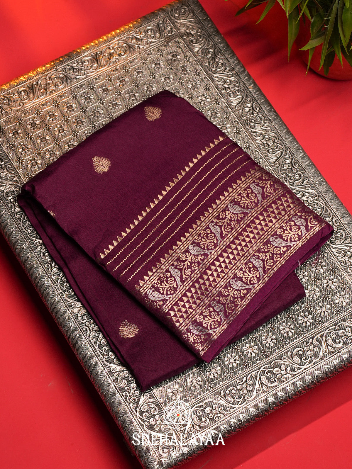 Purple Banarasi Saree