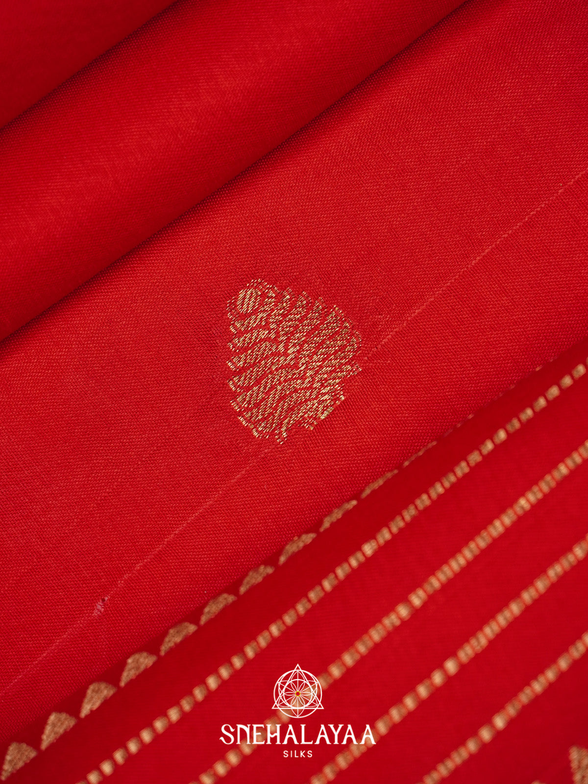 Vermilion Red Banarasi Saree