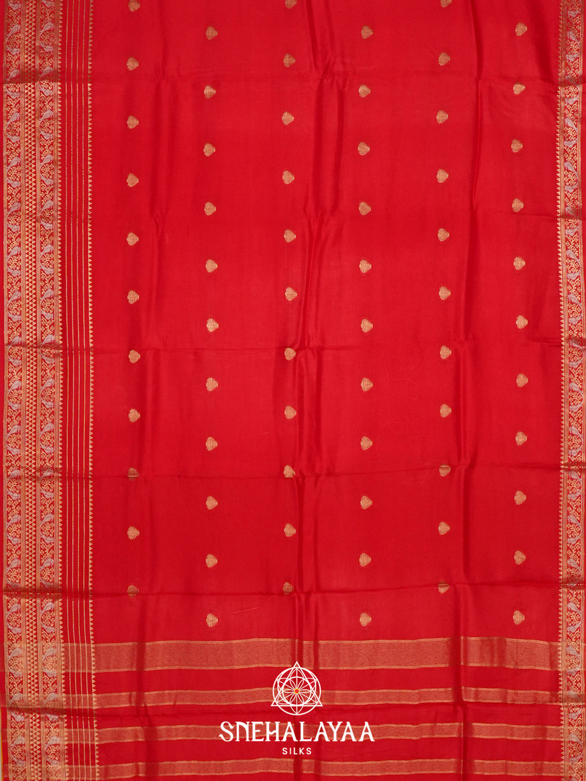 Vermilion Red Banarasi Saree