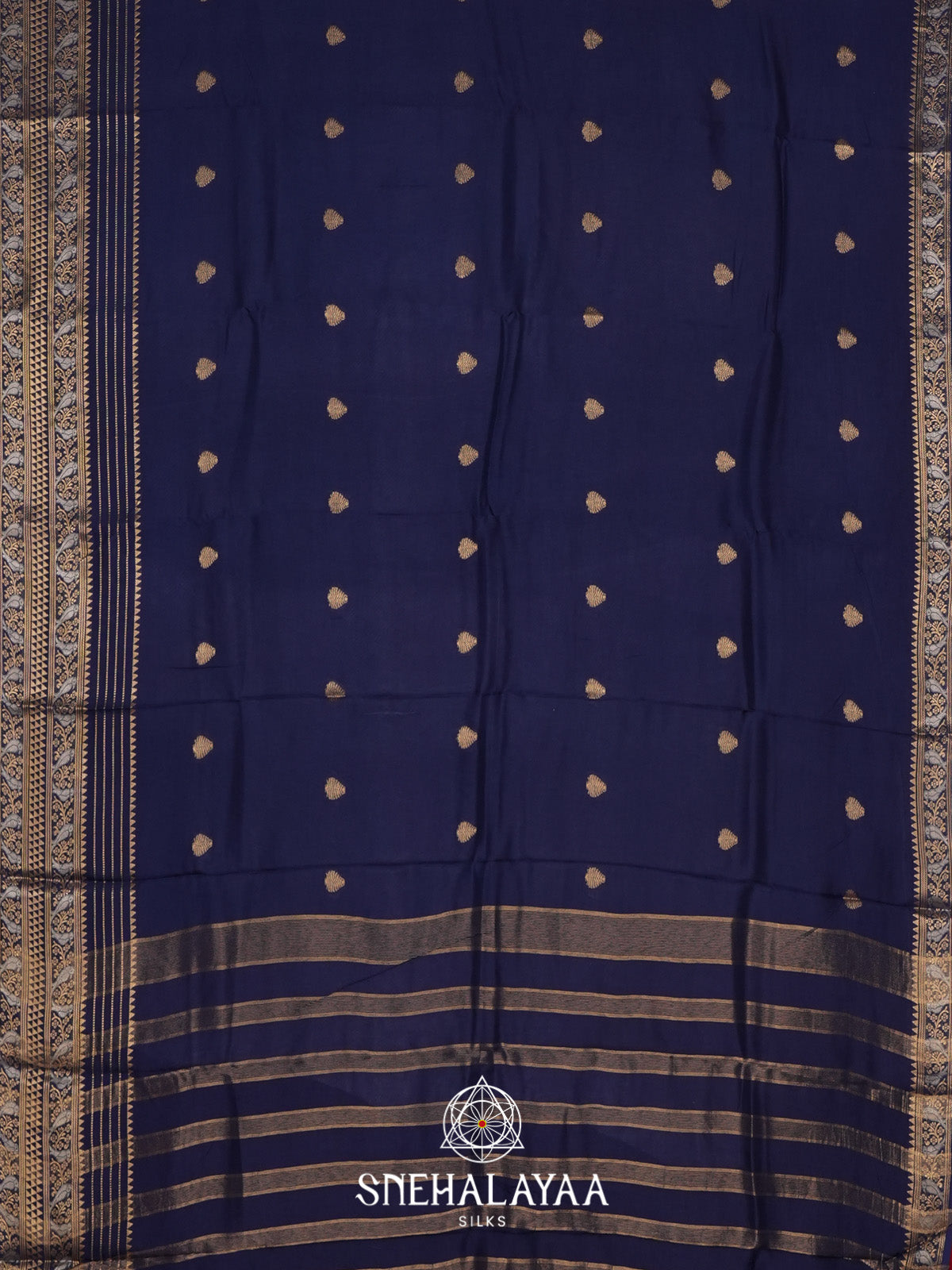 Navy Blue Banarasi Saree