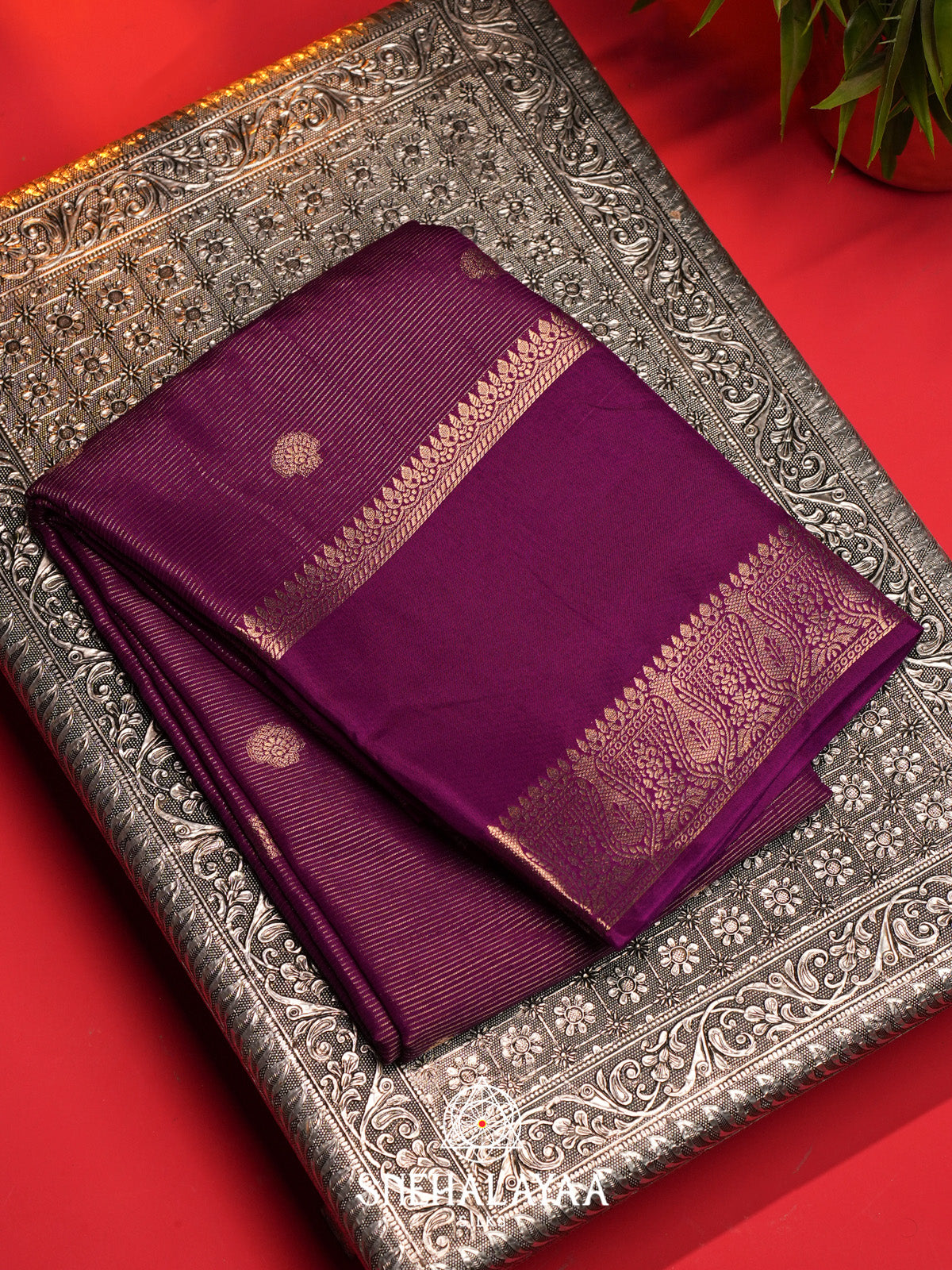 Purple Banarasi Saree