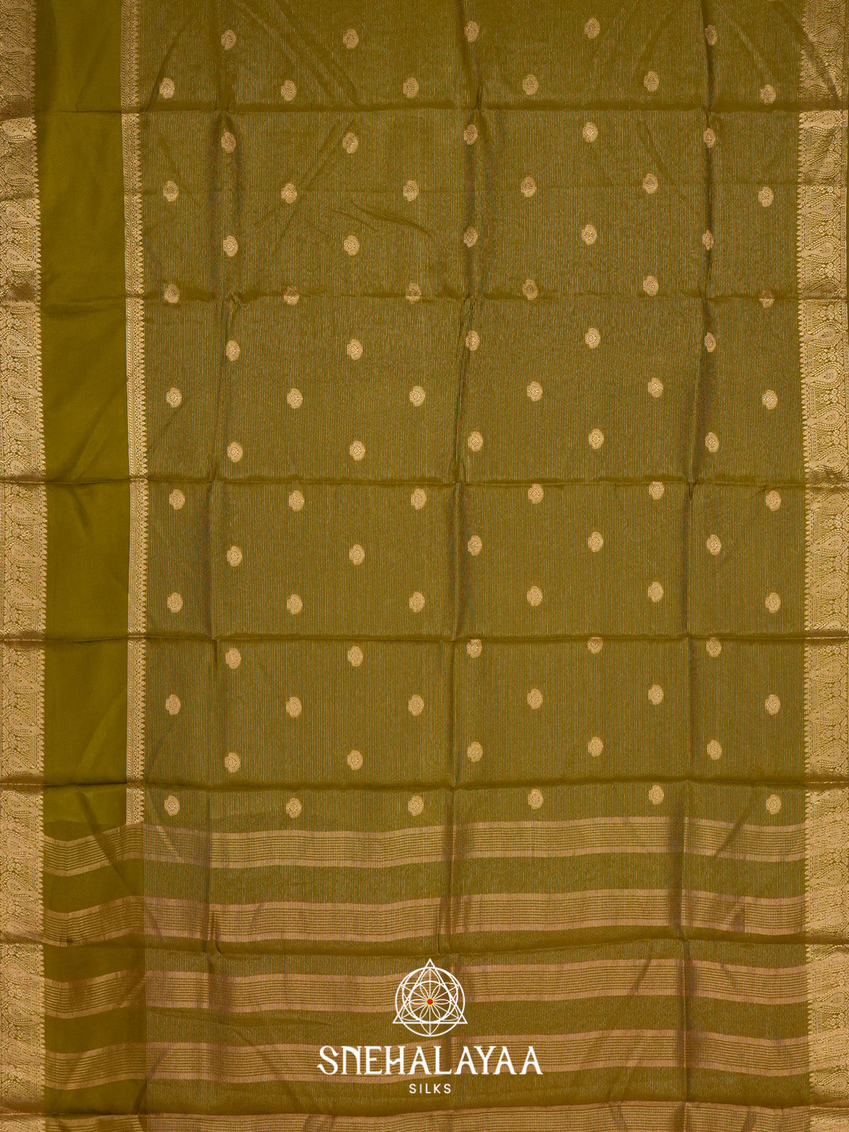 Olive Green Banarasi Saree