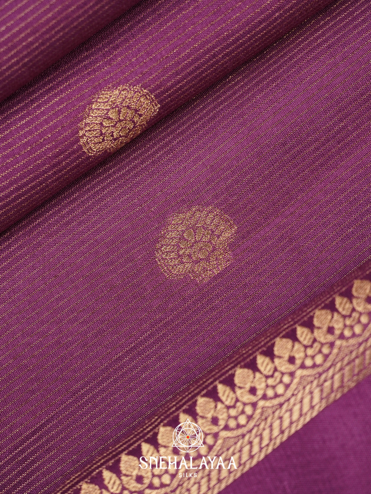 Plum Purple Banarasi Saree