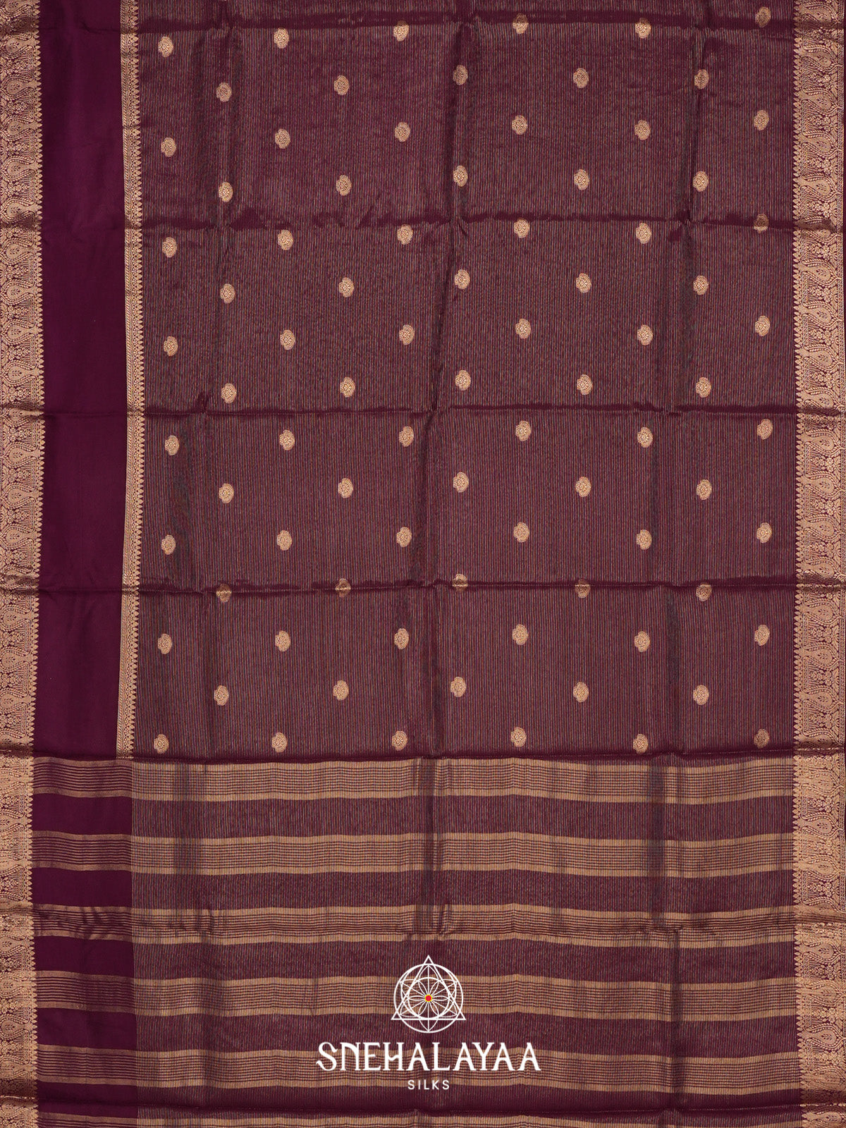 Burgundy Banarasi Saree