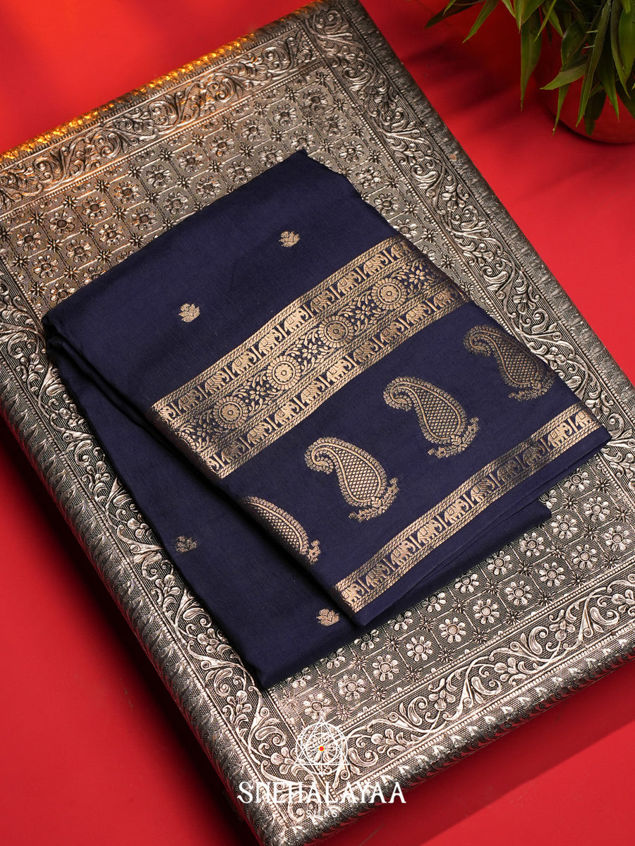 Blue Banarasi Saree