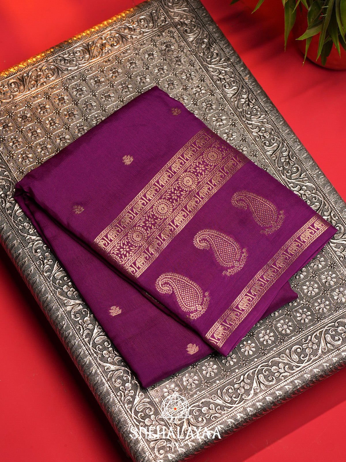 Purple Banarasi Saree
