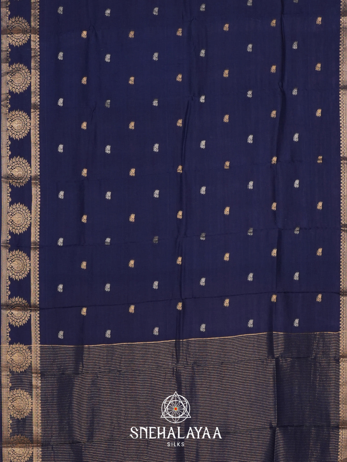 Navy Blue Banarasi Saree