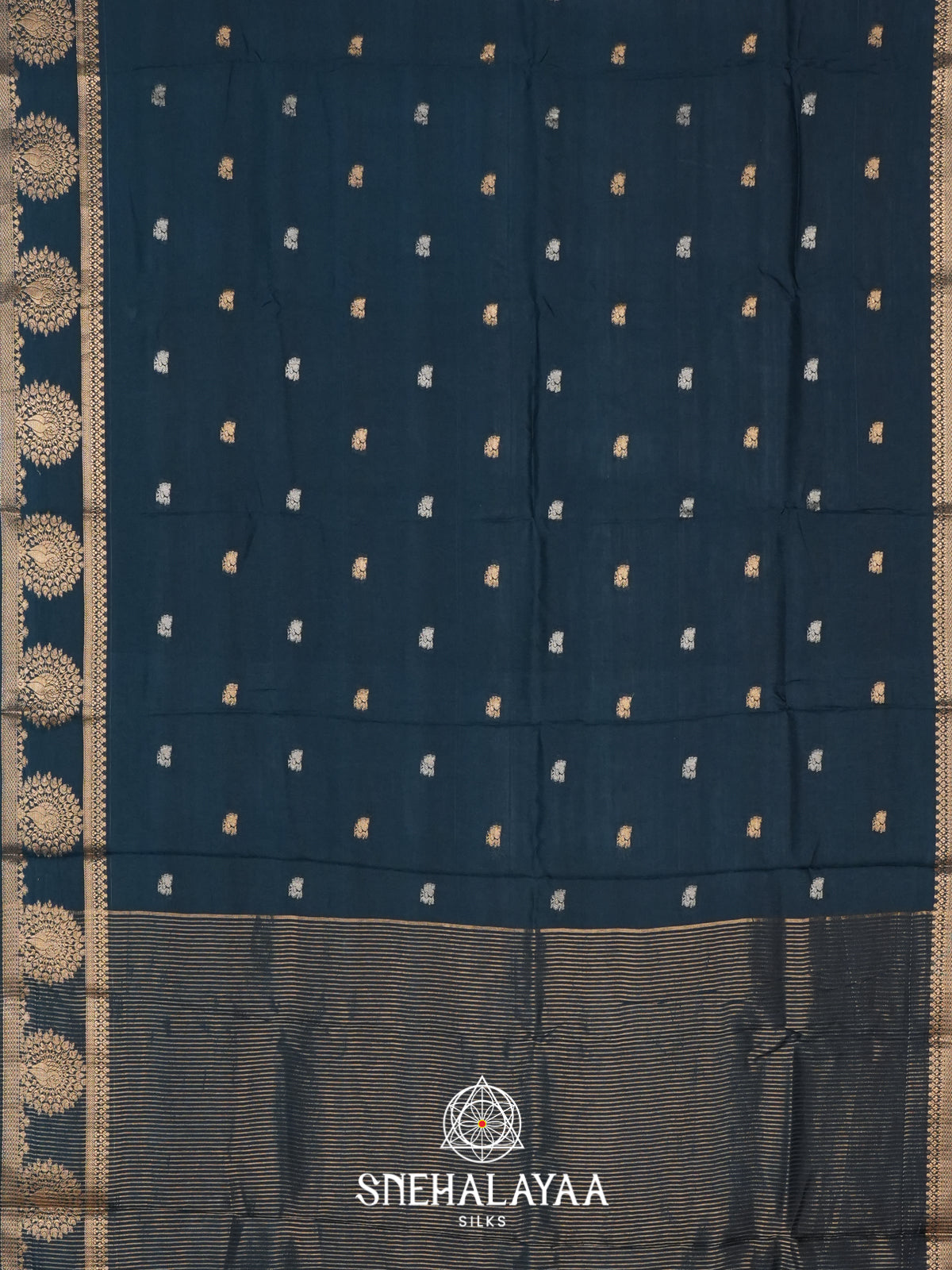 Peacock Blue Banarasi Saree