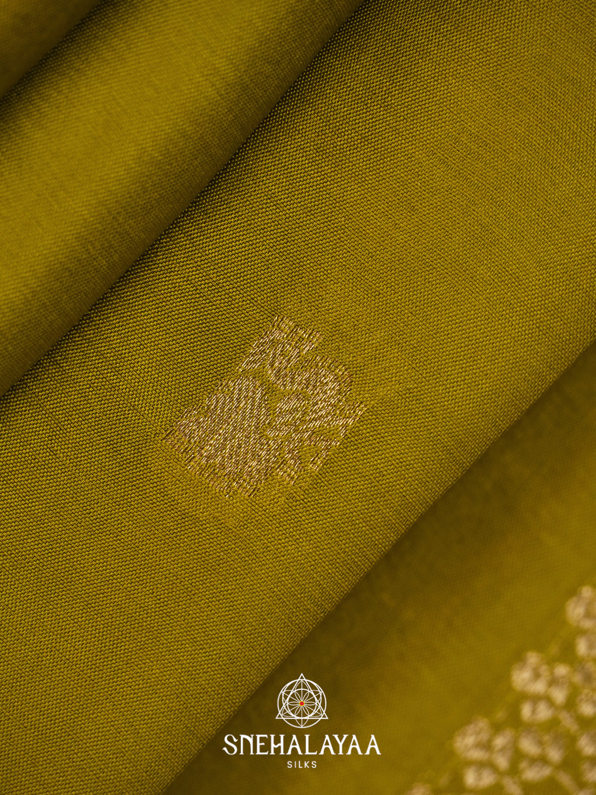 Olive Green Banarasi Saree