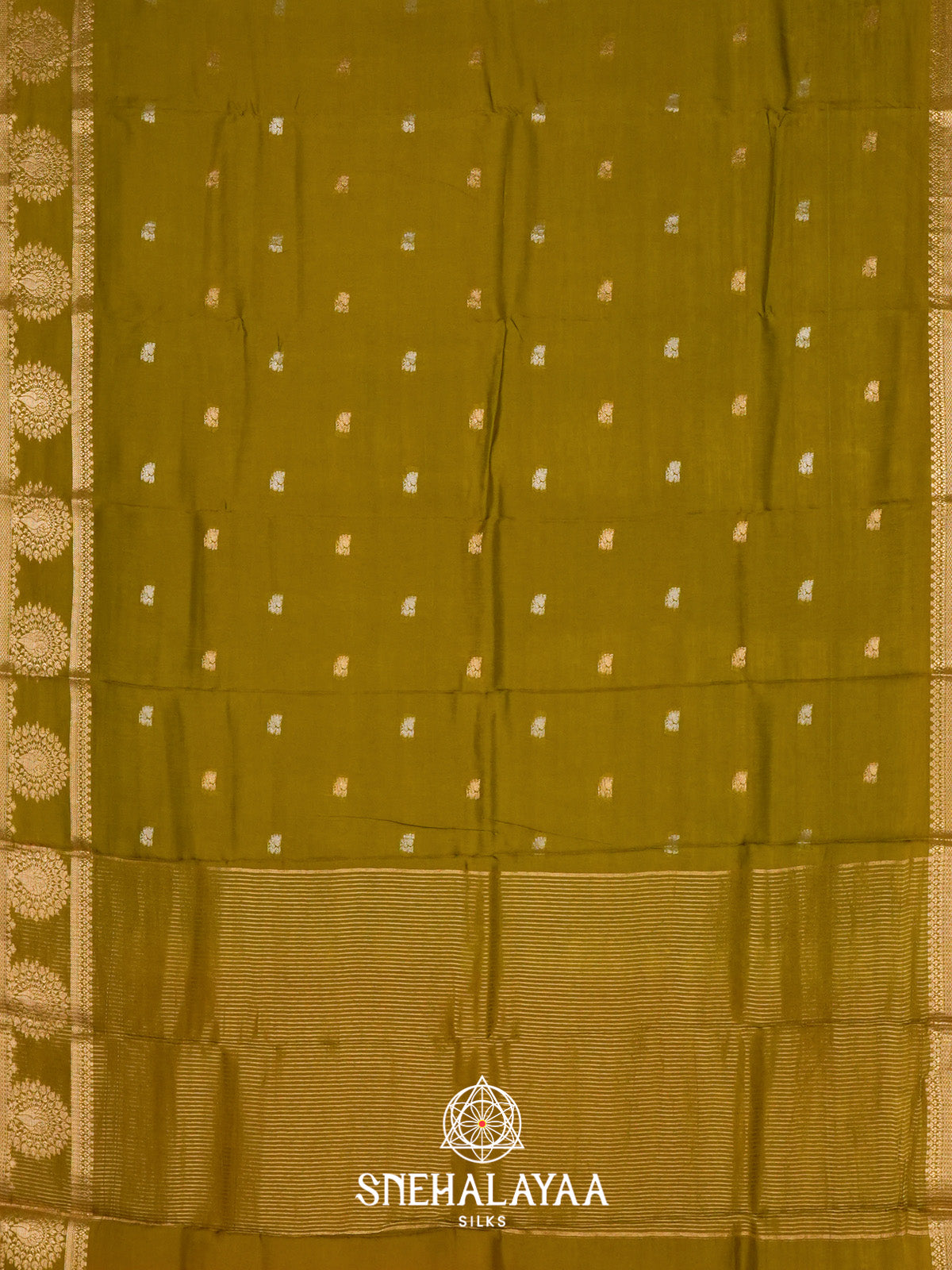 Olive Green Banarasi Saree