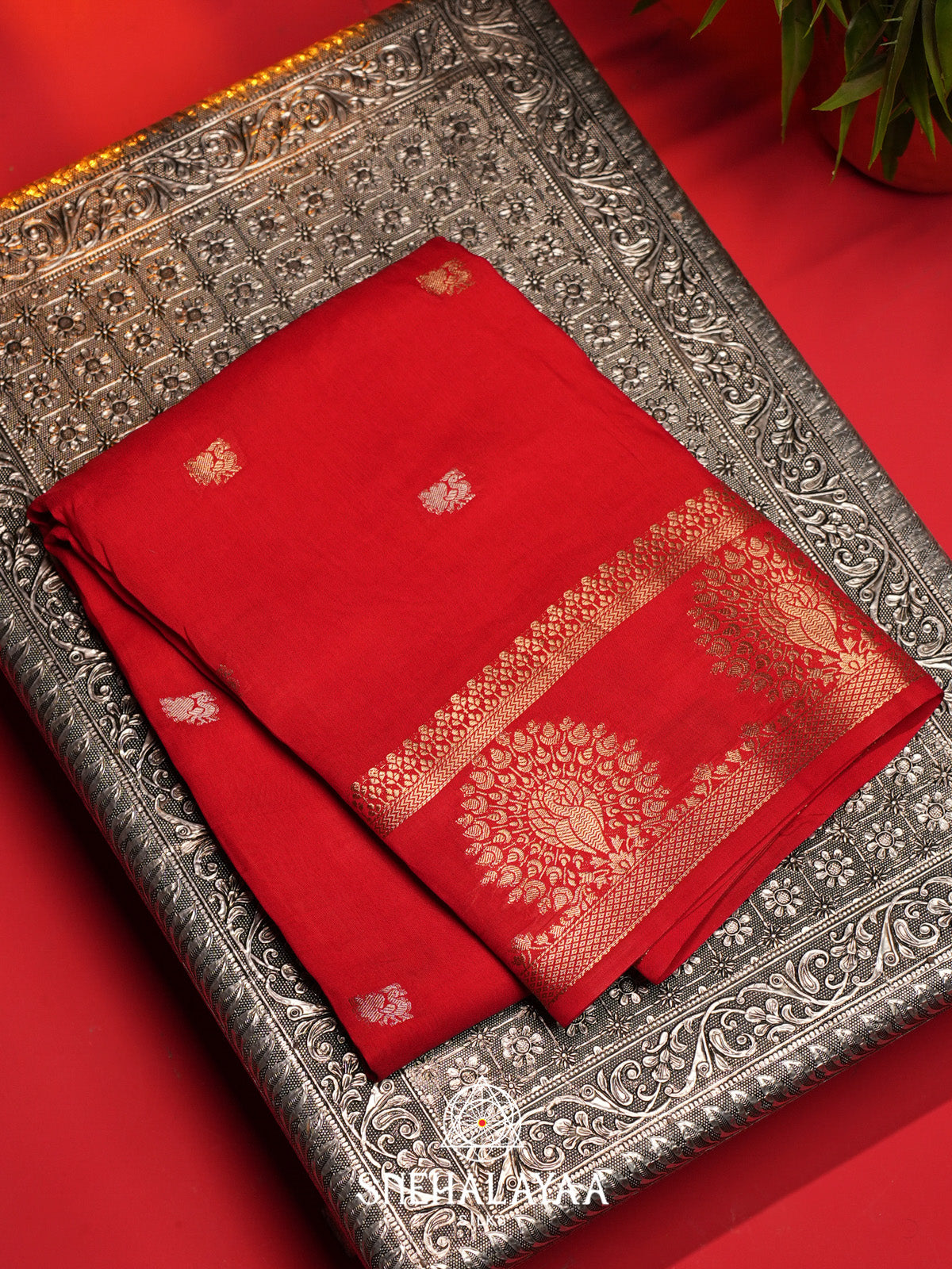 Red Banarasi Saree