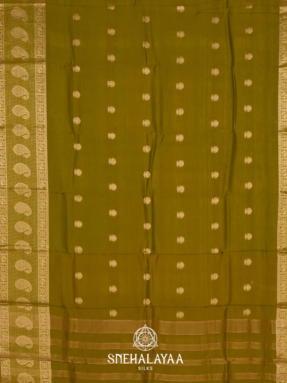 Olive Green Banarasi Saree