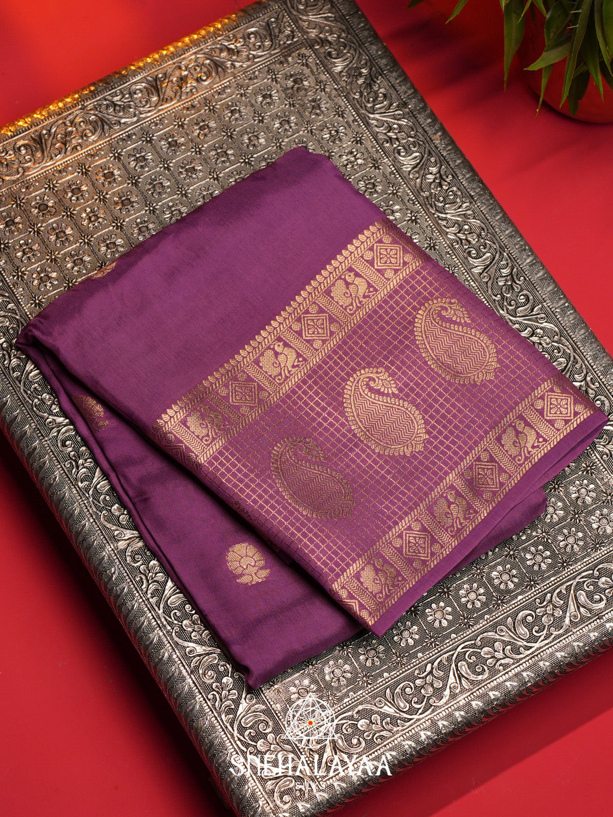 Orchid Purple Banarasi Saree