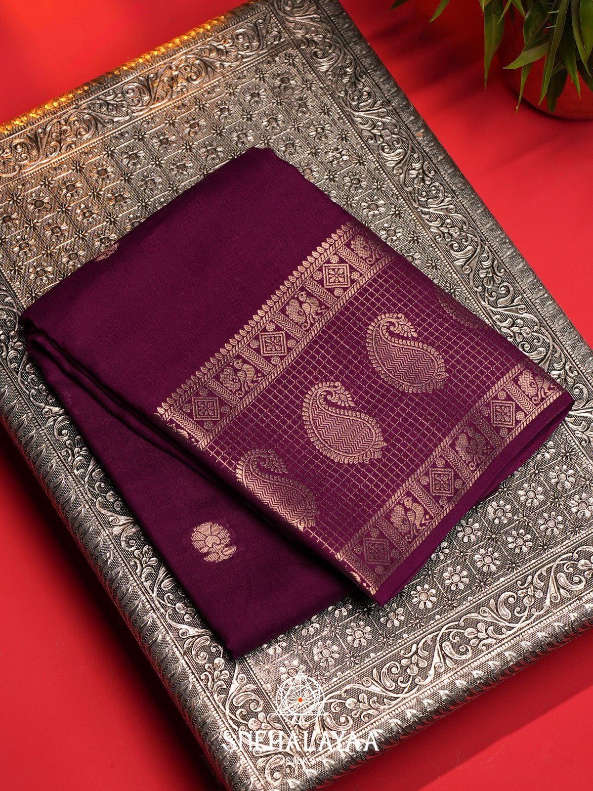 Purple Banarasi Saree