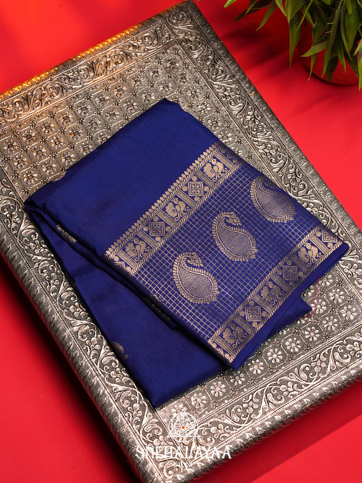 Blue Banarasi Saree