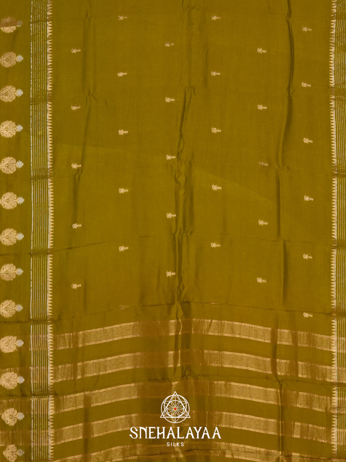 Olive Green Banarasi Saree