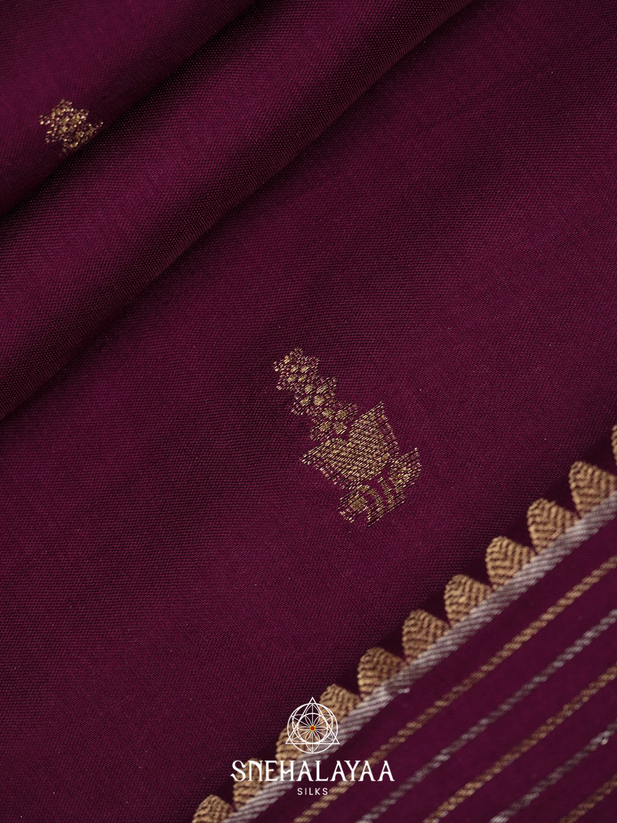 Aubergine Banarasi Saree