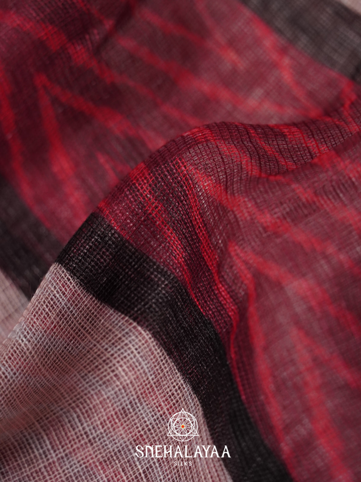 Red Linen Saree