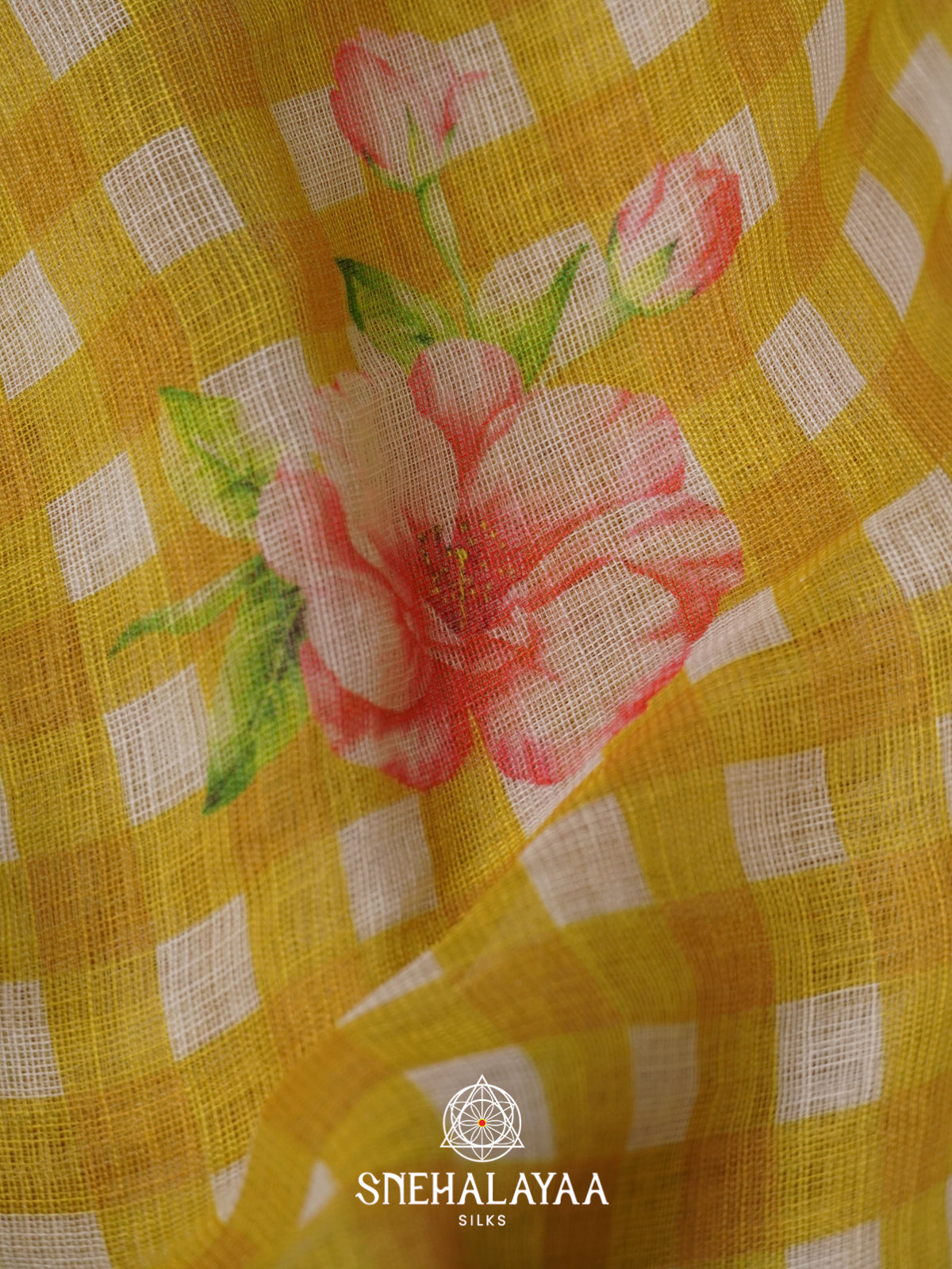 Yellow Linen Saree