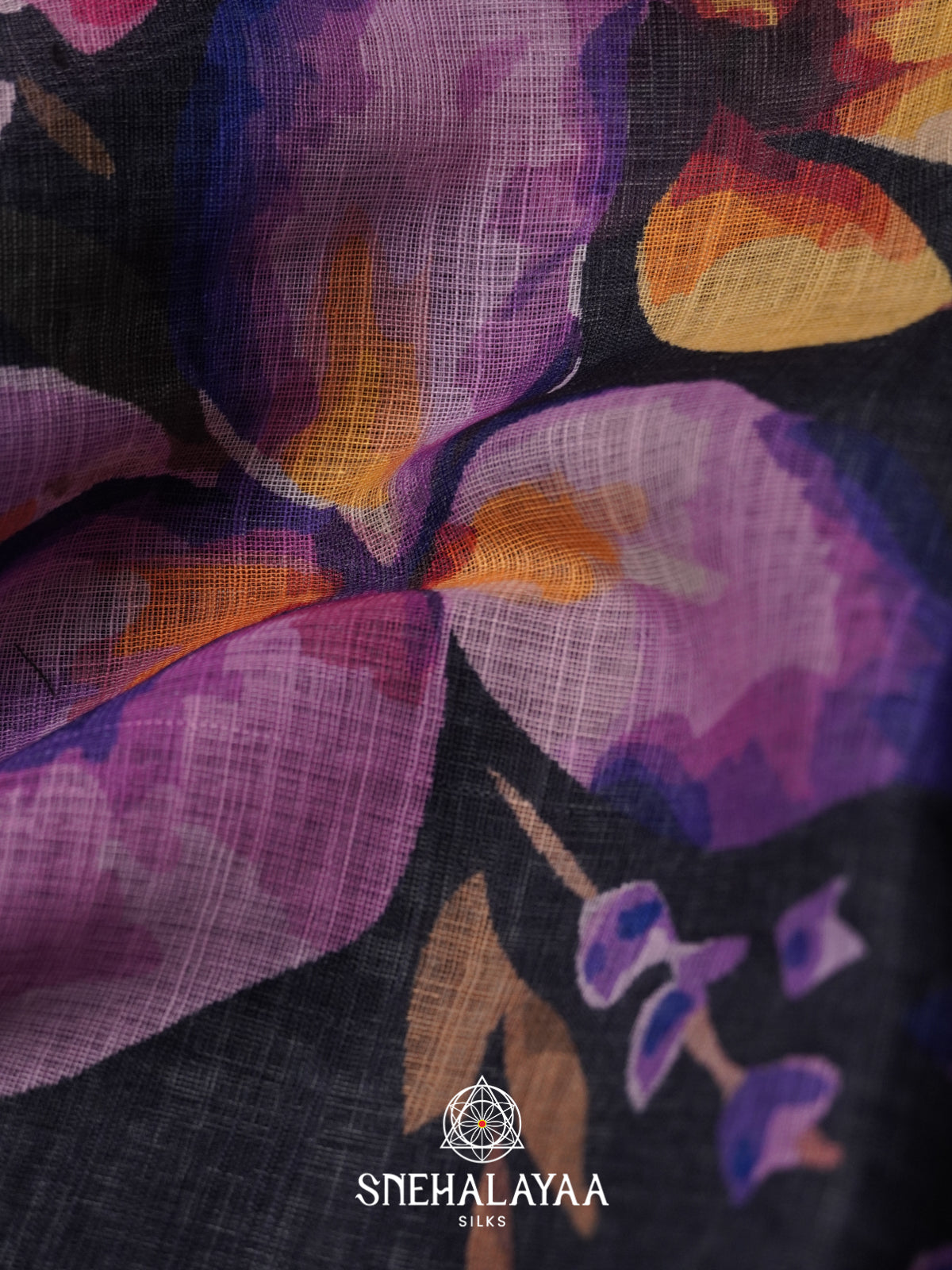 Black Linen Saree