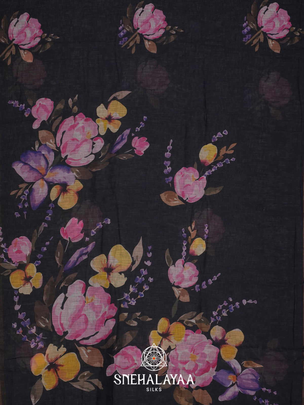 Black Linen Saree